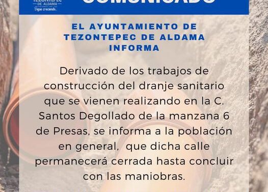 Comunicado Gobierno Municipal de Tezontepec de Aldama