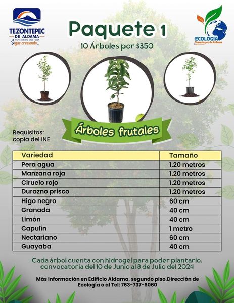 Adquiere paquetes de árboles frutales