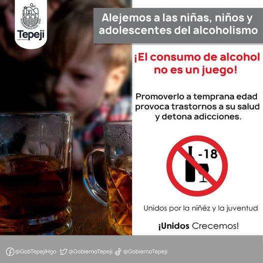 Alejemos a las niñas, niños y adolescentes del alcoholismo