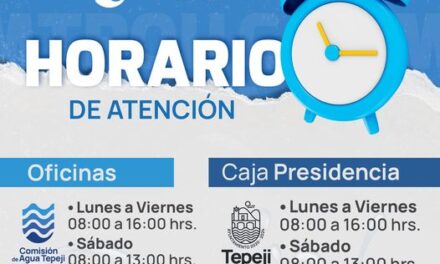 Conoce los horarios de atención de la Comisión de Agua de Tepeji