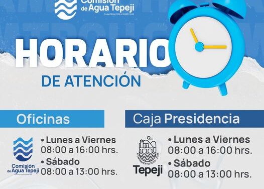 Conoce los horarios de atención de la Comisión de Agua de Tepeji