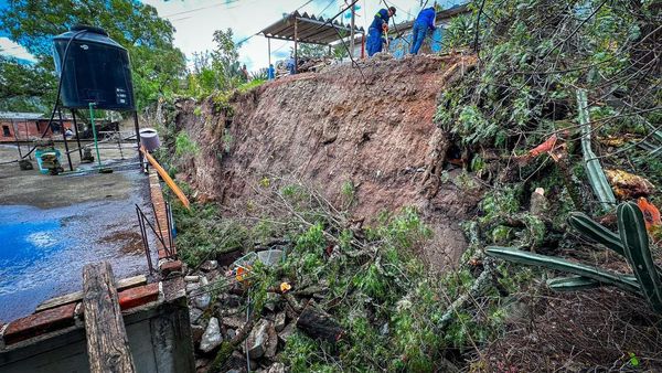 Lluvias causan caida de una barda en San Mateo Buenavista