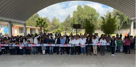 Inauguran techumbre de la Escuela Primaria Adolfo López Mateos en Tepeji