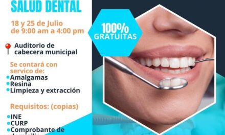 El gobierno de Tezontepec de Aldama incita a la jornada de salud dental que se llevará a cabo mañana 25 de julio en el auditorio municipal.