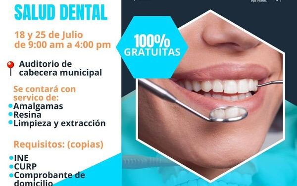 El gobierno de Tezontepec de Aldama incita a la jornada de salud dental que se llevará a cabo mañana 25 de julio en el auditorio municipal.