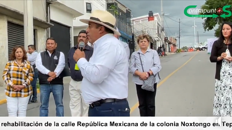 Inauguración de la rehabilitación de la calle República Mexicana de la colonia Noxtongo en Tepeji.