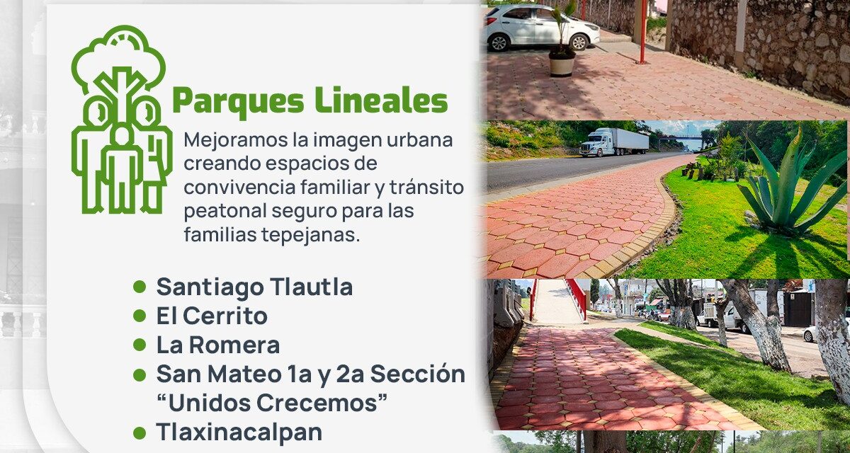 Los parques lineales se convirtieron en un símbolo de esta administración, embelleciendo nuestro municipio y ofreciendo espacios seguros para la convivencia familiar y el tránsito peatonal.