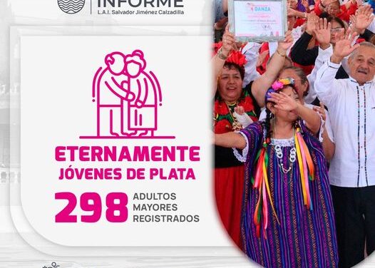 Con el firme compromiso de promover un envejecimiento saludable, en esta administración impulsamos el grupo Eternamente Jóvenes de Plata, integrado por 298 adultos mayores.