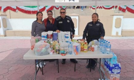 Seguridad Pública dona víveres para afectados por las lluvias en Tepeji