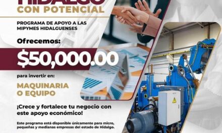 Si eres una persona física con actividad empresarial o conoces a alguna MIPYME establecida en el Estado de Hidalgo, participa en el siguiente programa “Hidalgo con Potencial”