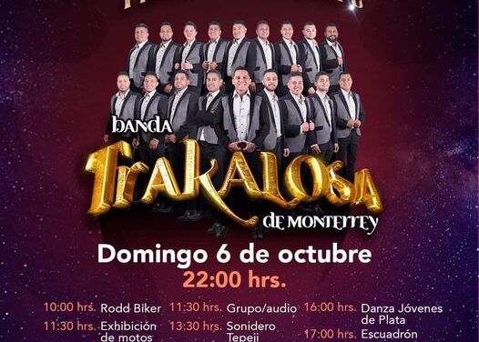 ¡No te pierdas la espectacular presentación de #BandaLaTrakalosa de Monterrey en el segundo día de las Fiestas de Octubre, celebrando el 466 Aniversario de la Fundación de Tepeji del Río!