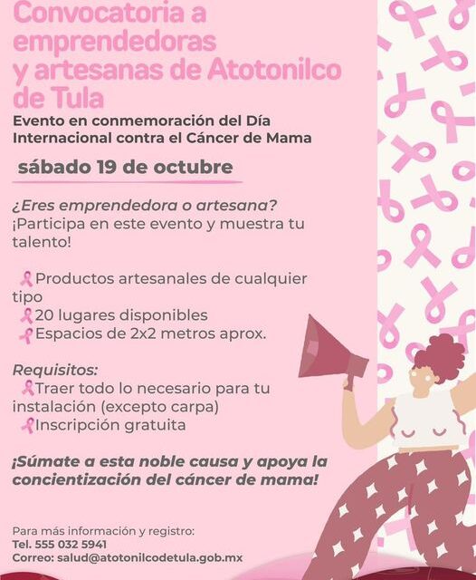 Convocatoria a emprendedoras y artesanas del municipio de #AtotonilcoDeTula