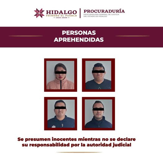 Aprehende PGJEH a cuatro personas investigadas por homicidio doloso