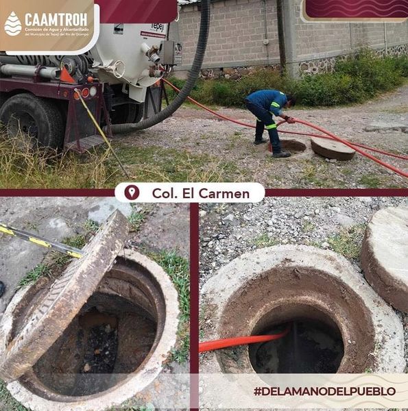 Caamtroh realiza trabajos de desasolve de drenajes