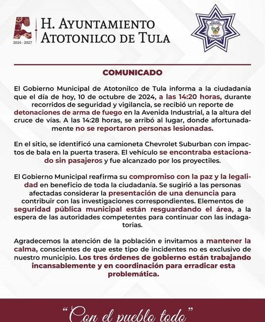 #Comunicado #AtotonilcoDeTula