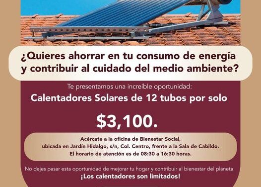 Inicia programa de calentadores solares a bajo costo en Tepeji