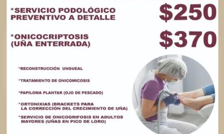 A partir del 23 de octubre, el Sistema DIF Municipal de #TepejiDelRío, contará con servicio de PODOLOGIA CLINICA.