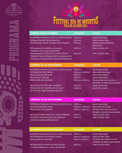 Realizarán Festival de Día de Muertos en Tula de Allende