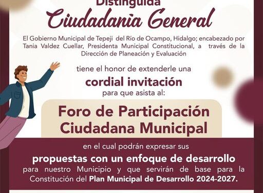 Tepeji realizará Foro de Participación Ciudadana