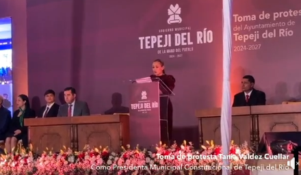 Ceremonia de toma de protesta de Tania Valdez Cuellar, como Presidenta Municipal Constitucional de Tepeji del Río para el periodo 2024-2027.