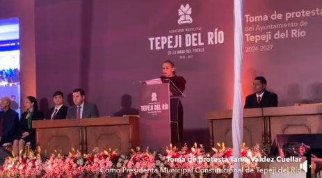 Ceremonia de toma de protesta de Tania Valdez Cuellar, como Presidenta Municipal Constitucional de Tepeji del Río para el periodo 2024-2027.