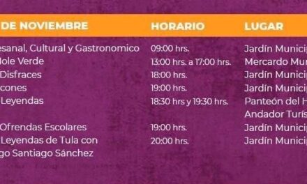 Actividades en Tula de Allende para este viernes 1 de noviembre