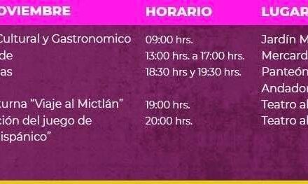 Actividades para este sábado en Tula de Allende, en el marco de las festividades de Día de Muertos.