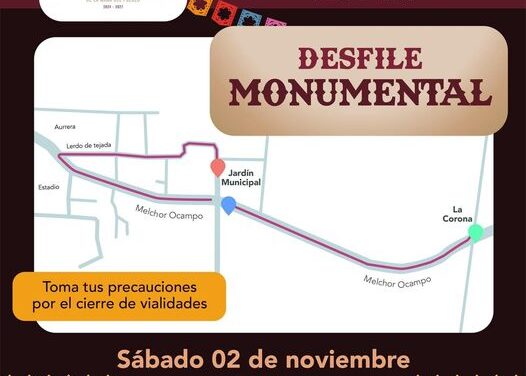 CIERRE DE VIALIDADES EN TEPEJI DEL RÍO POR DESFILE MONUMENTAL