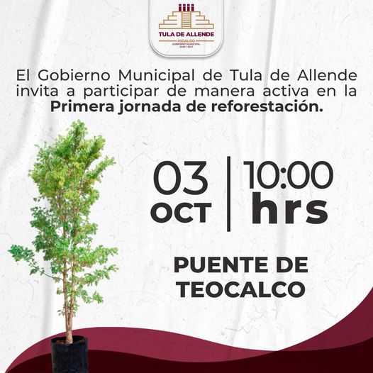 ¡Participa en la Primera Jornada de Reforestación en Tula de Allende!