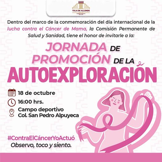 Gobierno de Tula invita a la “Jornada de promoción de la autoexploración”