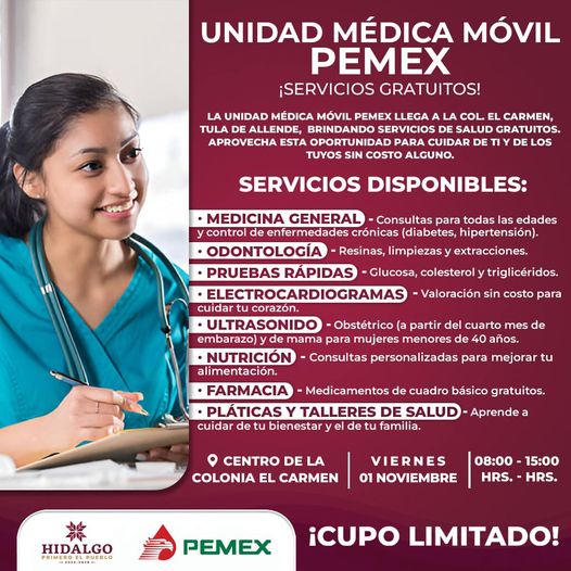 La Unidad Médica de Pemex estará instalada en la colonia El Carmen