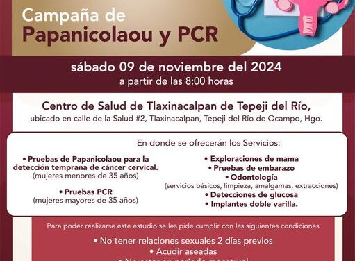 Campaña de Papanicolau y PCR en Tepeji del Río
