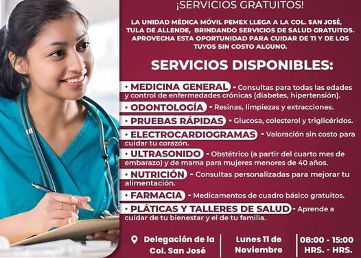 La unidad médica móvil de Pemex llega nuevamente al municipio de #TulaDeAllende.