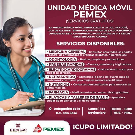 La unidad médica móvil de Pemex llega nuevamente al municipio de #TulaDeAllende.