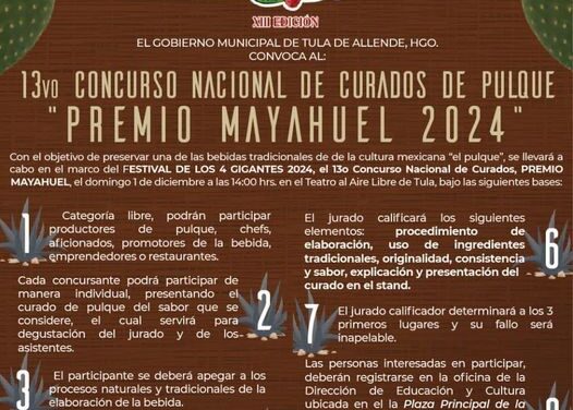 El Concurso nacional de curados de pulque “Premio Mayahuel 2024” está aquí.