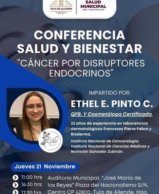 Impartirán conferencia“Cáncer por disruptores endocrinos”.