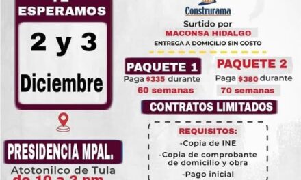 El gobierno de #AtotonilcoDeTula invita a participar en el programa «Patrimonio Hoy» de CEMEX