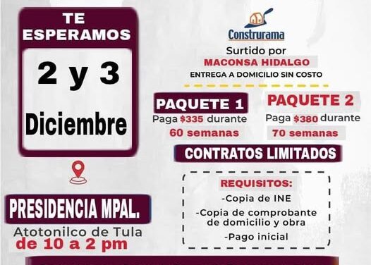 El gobierno de #AtotonilcoDeTula invita a participar en el programa «Patrimonio Hoy» de CEMEX
