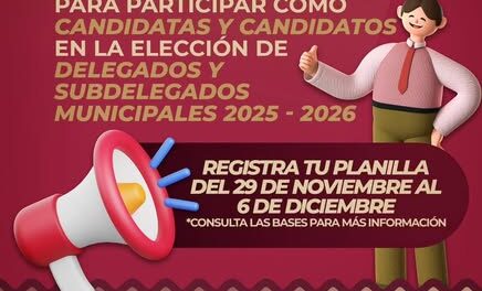 Inicia el registro para las elecciones de Delegados y Subdelegados en #AtotonilcoDeTula