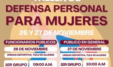 Invitan a todas las tulenses a participar en el “Taller de defensa personal para mujeres”.