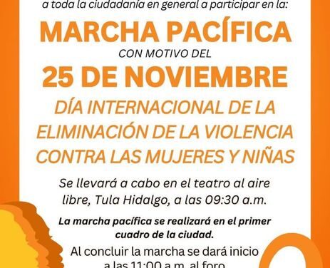 Organizan actividades en Tula de Allende por el Día internacional de la eliminación de la violencia contra mujeres y niñas