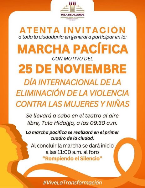 Organizan actividades en Tula de Allende por el Día internacional de la eliminación de la violencia contra mujeres y niñas