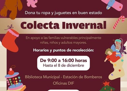El Gobierno Municipal de Tepeji del Río convoca a participar en la Colecta Invernal 2024