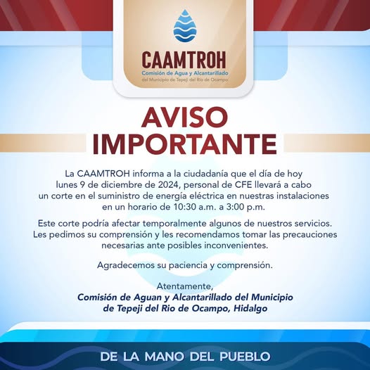 Aviso Importante #Caamtroh