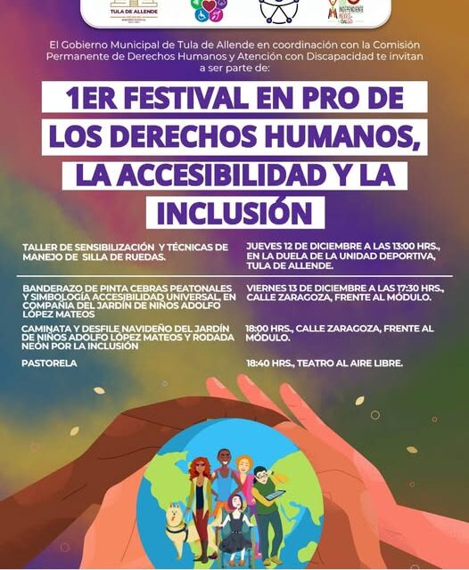 Organizan «Primer Festival en pro de los Derechos Humanos, la Accesibilidad y la Inclusión” en Tula de Allende