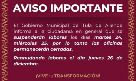 Aviso a los habitantes de Tula de Allende