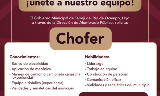 ¡ÚNETE AL EQUIPO DEL GOBIERNO MUNICIPAL!