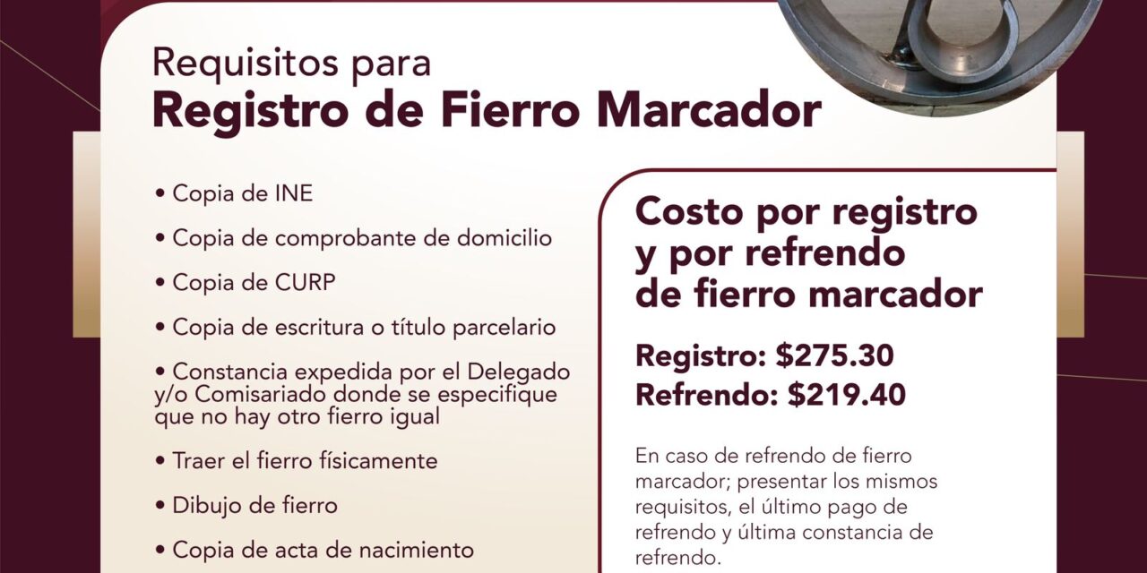 El Gobierno Municipal de Tepeji del Río, informa sobre el proceso de registro y refrendo del Fierro Marcador