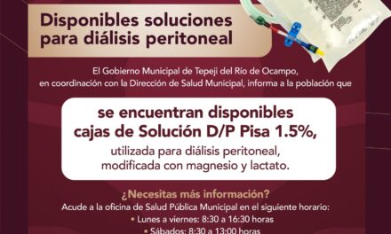 DISPONIBLES SOLUCIONES PARA DIÁLISIS PERITONEAL