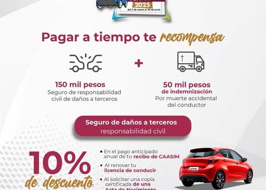 ¡Pagar a tiempo tiene sus ventajas! Mantén tu vehículo en regla.